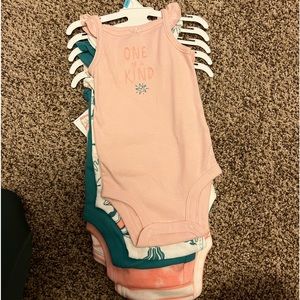 Pack of five tank top onesies for girls
